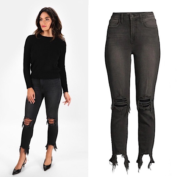 L'AGENCE Denim - L’AGENCE High Line Jeans in Black Destruct